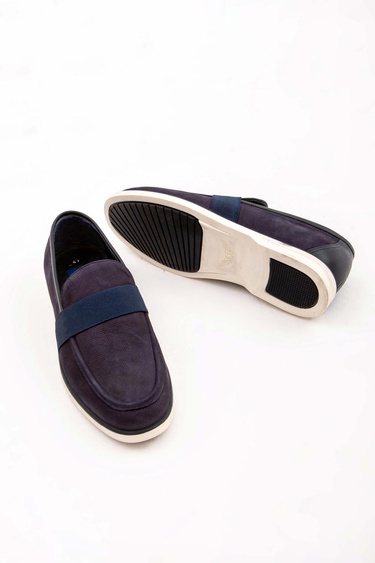  Tamer Tanca Erkek Hakiki Deri Lacivert Nubuk Casual Ayakkabı