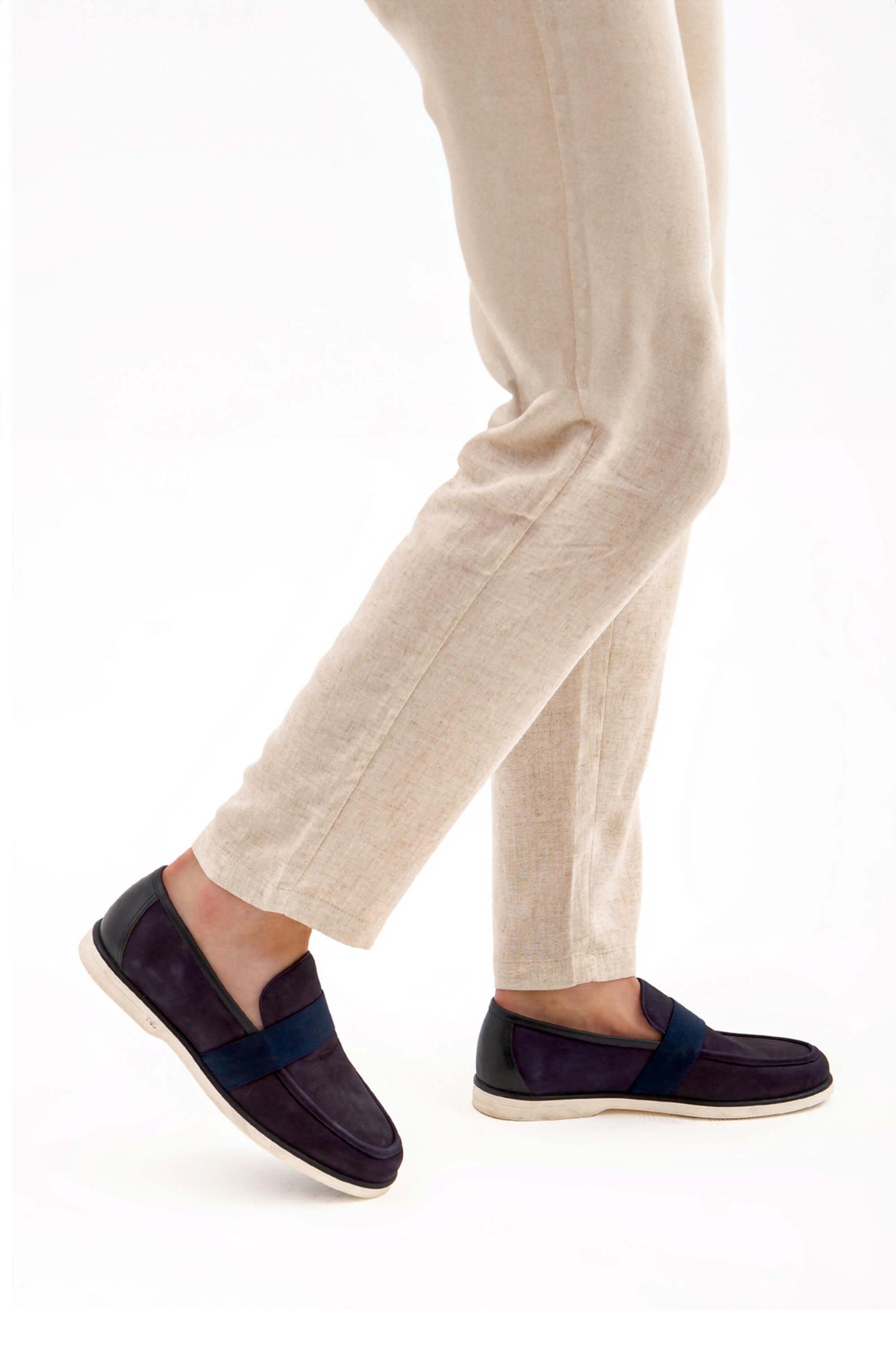 Tamer Tanca Tamer Tanca Erkek Hakiki Deri Lacivert Nubuk Casual Ayakkabı | FashFed Lacivert - 5. görsel