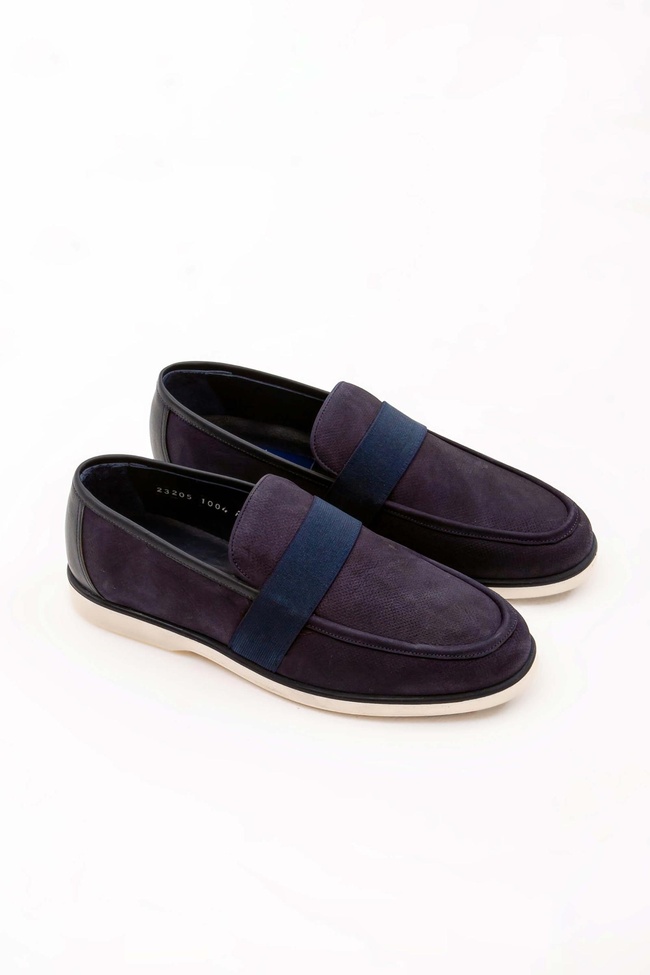  Tamer Tanca Erkek Hakiki Deri Lacivert Nubuk Casual Ayakkabı