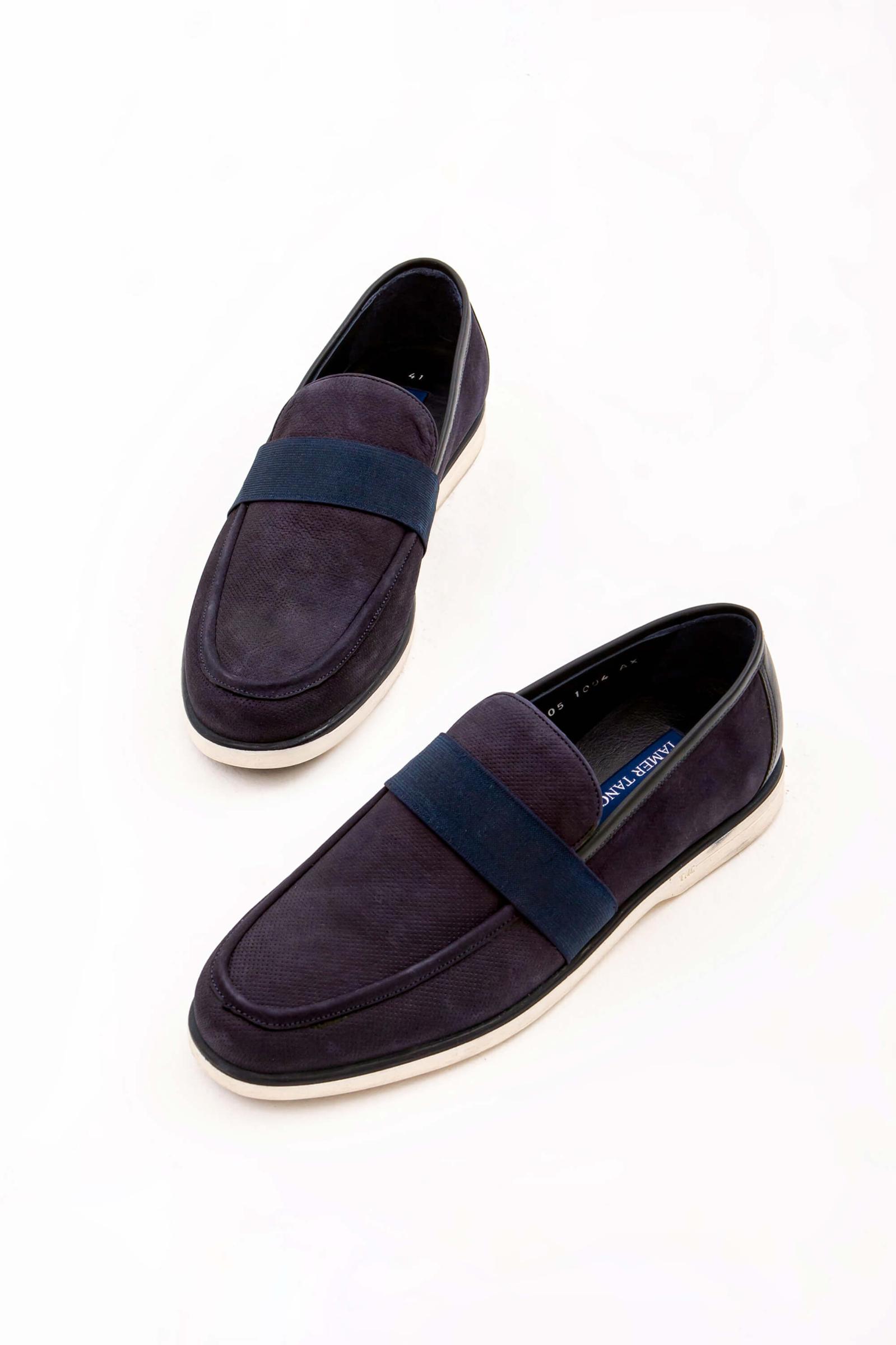 Tamer Tanca Tamer Tanca Erkek Hakiki Deri Lacivert Nubuk Casual Ayakkabı | FashFed Lacivert - 4. görsel