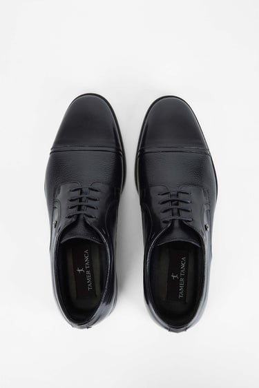  Tamer Tanca Erkek Hakiki Deri Siyah Klasik Ayakkabı