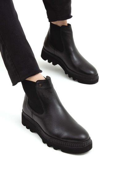  Tamer Tanca Erkek Hakiki Deri Siyah Deri Casual Bot