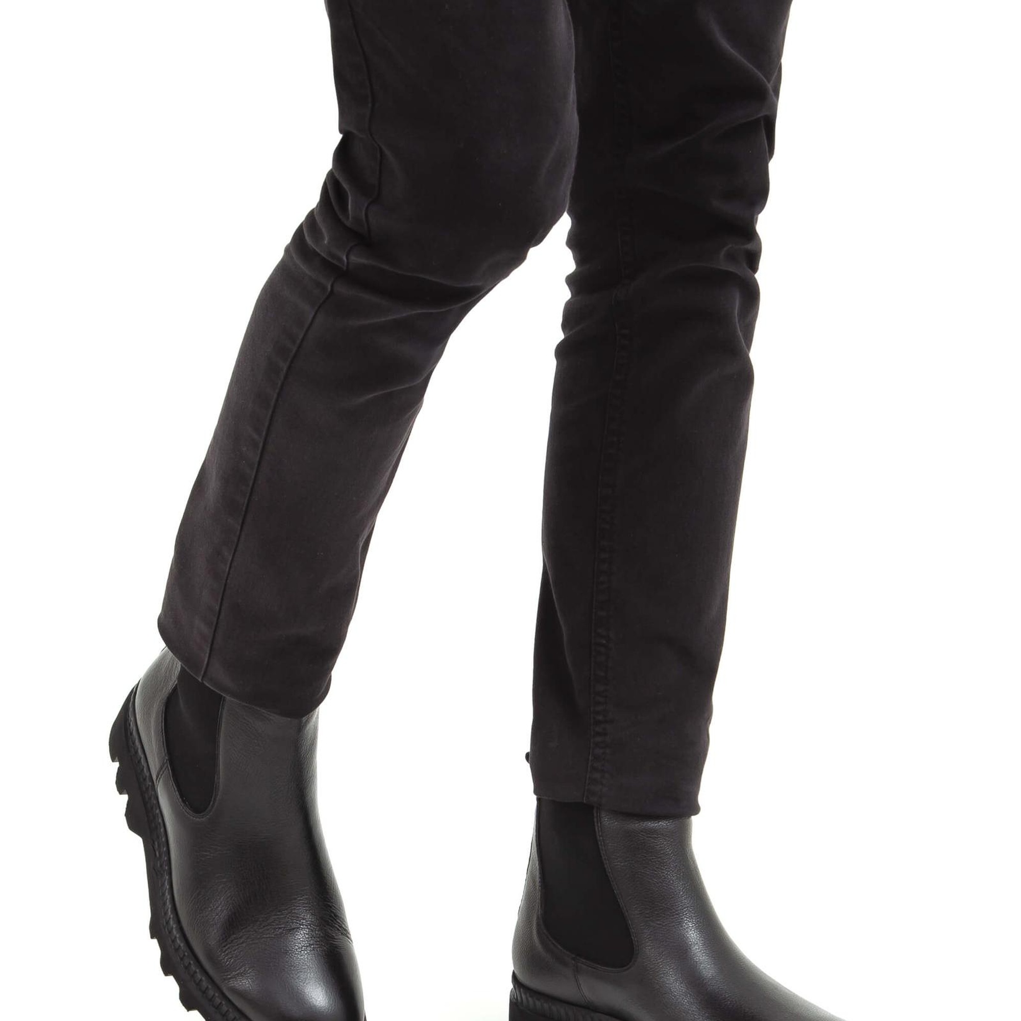 Tamer Tanca Erkek Hakiki Deri Siyah Deri Casual Bot