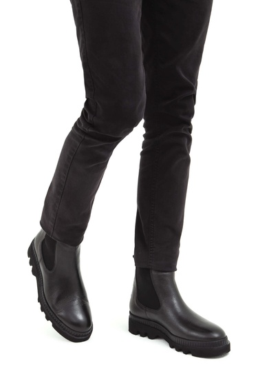  Tamer Tanca Erkek Hakiki Deri Siyah Deri Casual Bot