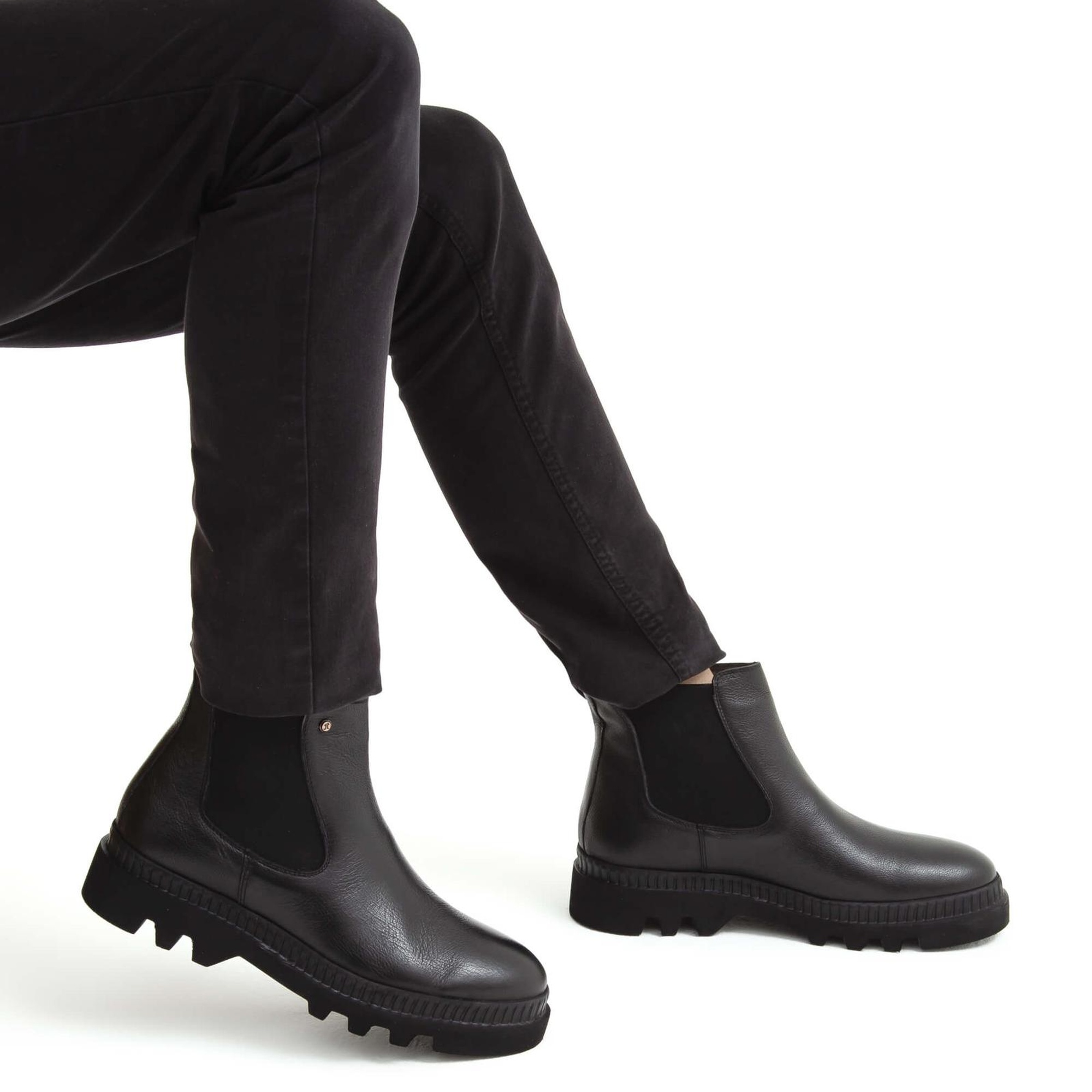 Tamer Tanca Erkek Hakiki Deri Siyah Deri Casual Bot