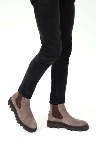  Tamer Tanca Erkek Hakiki Deri Kahverengi Casual Bot