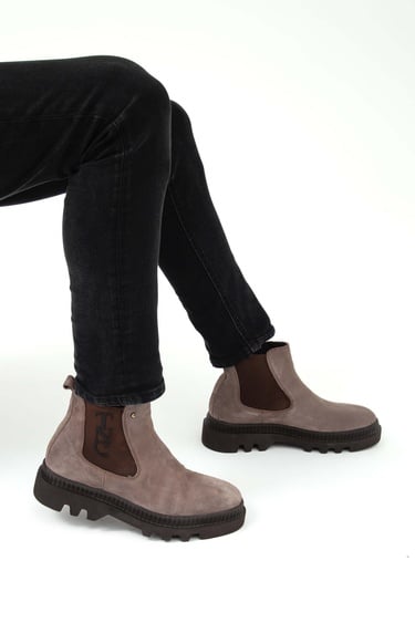  Tamer Tanca Erkek Hakiki Deri Kahverengi Casual Bot