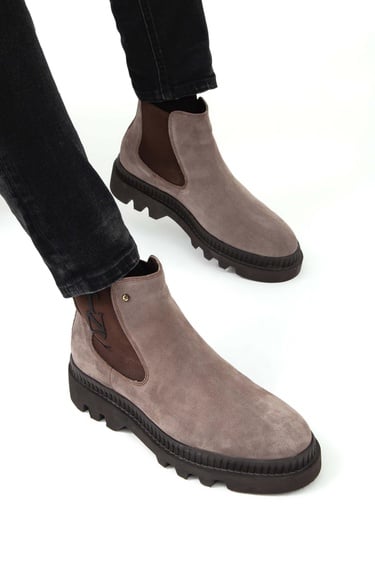  Tamer Tanca Erkek Hakiki Deri Kahverengi Casual Bot