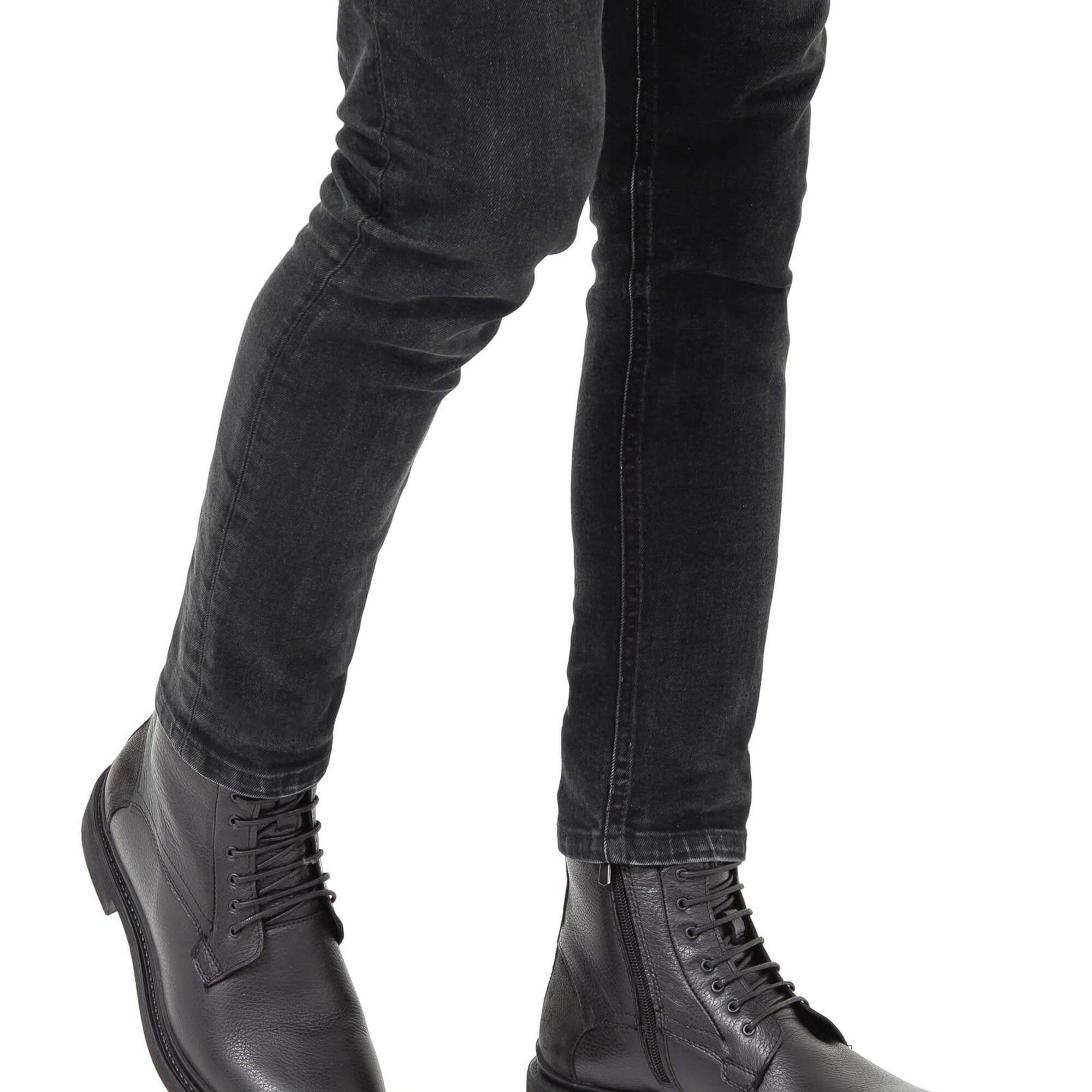 Tamer Tanca Erkek Hakiki Deri Siyah POSTAL Bot