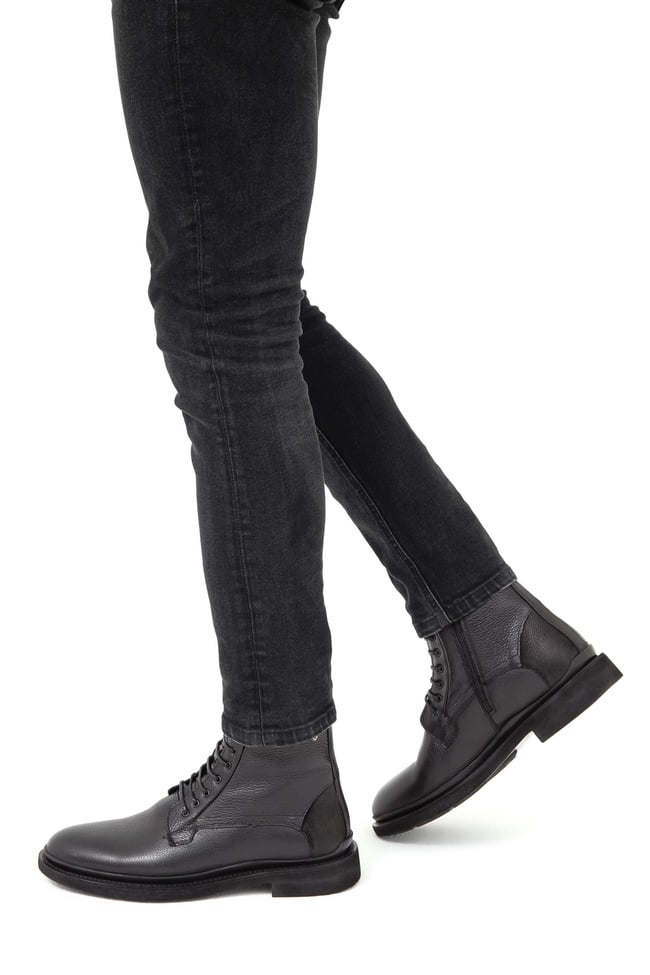  Tamer Tanca Erkek Hakiki Deri Siyah POSTAL Bot