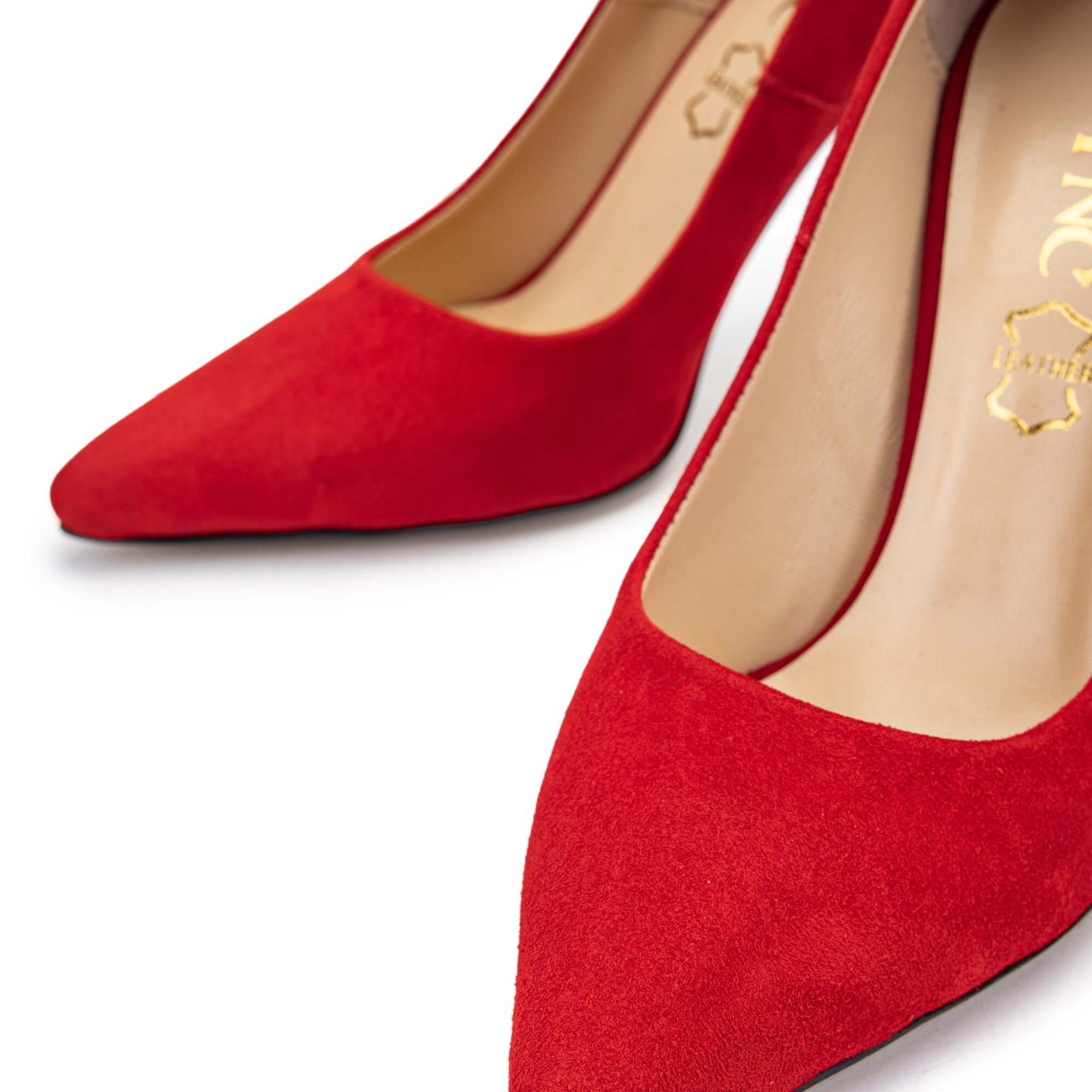 Tamer Tanca Kadın Hakiki Deri Kırmızı Süet Topuklu Ayakkabı