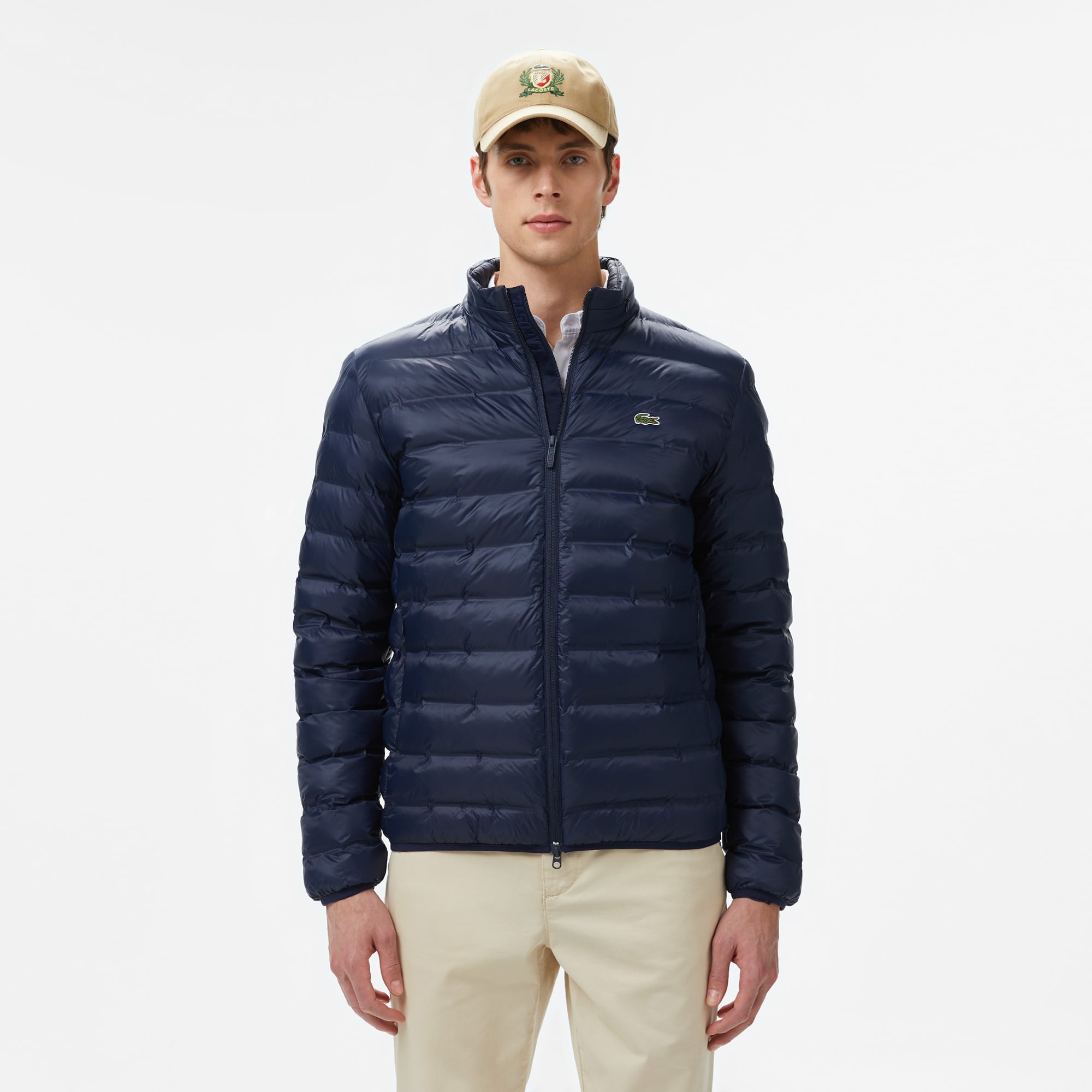 Lacoste Erkek Kapüşonlu Lacivert Mont