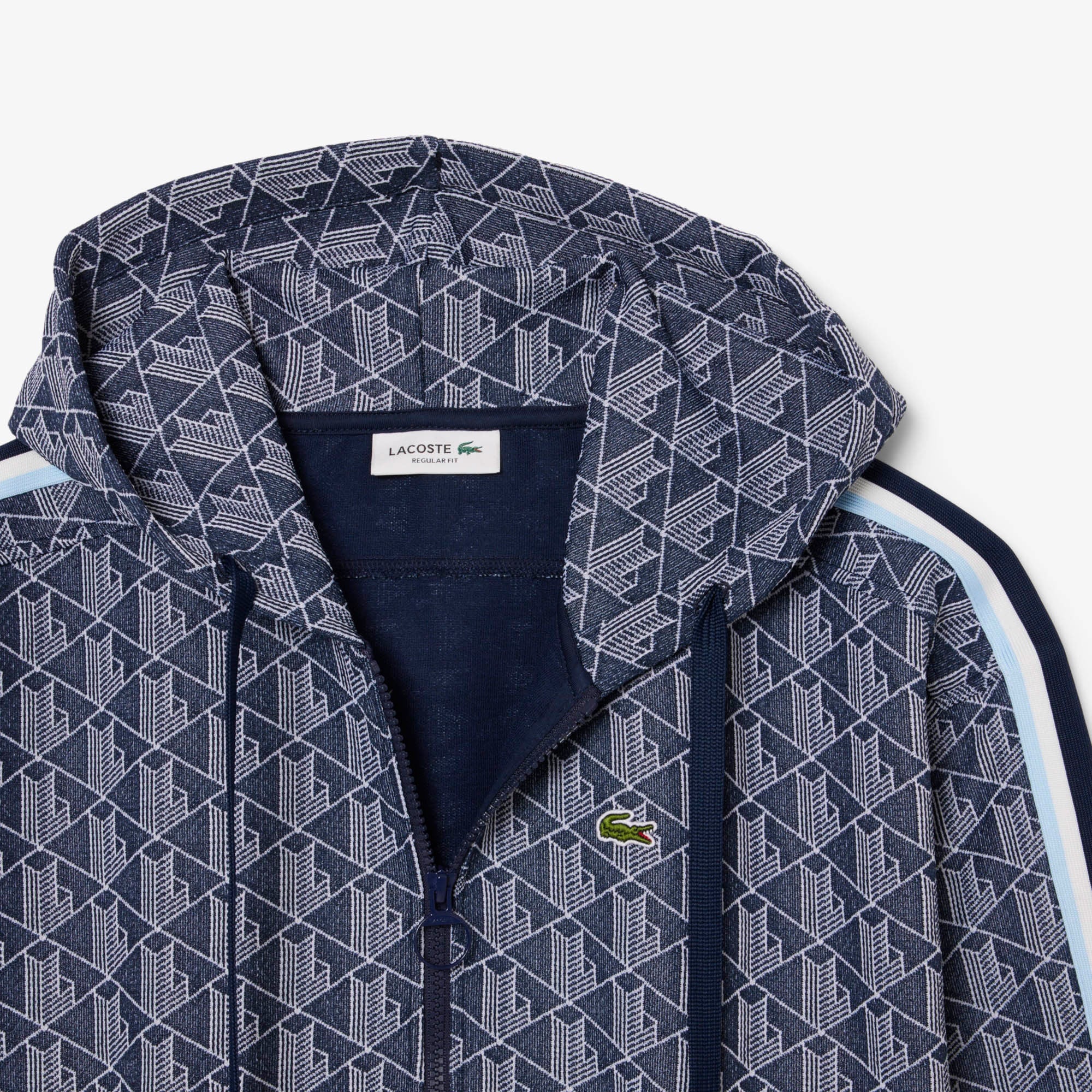 Lacoste Kadın Regular Fit Kapüşonlu Monogram Lacivert Sweatshirt