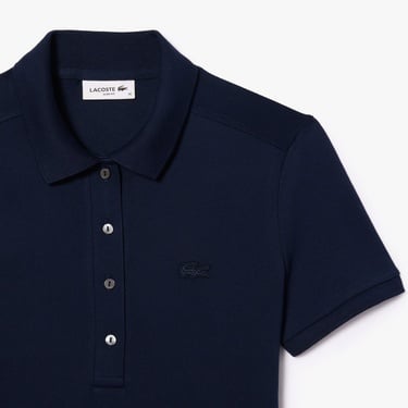  Lacoste Kadın Slim Fit Kısa Kollu Polo Yaka Lacivert Elbise