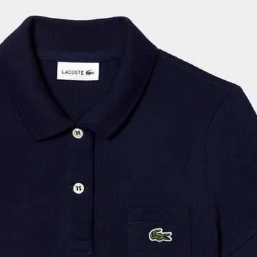  Lacoste Kız Çocuk Kısa Kollu Polo Yaka Lacivert Elbise