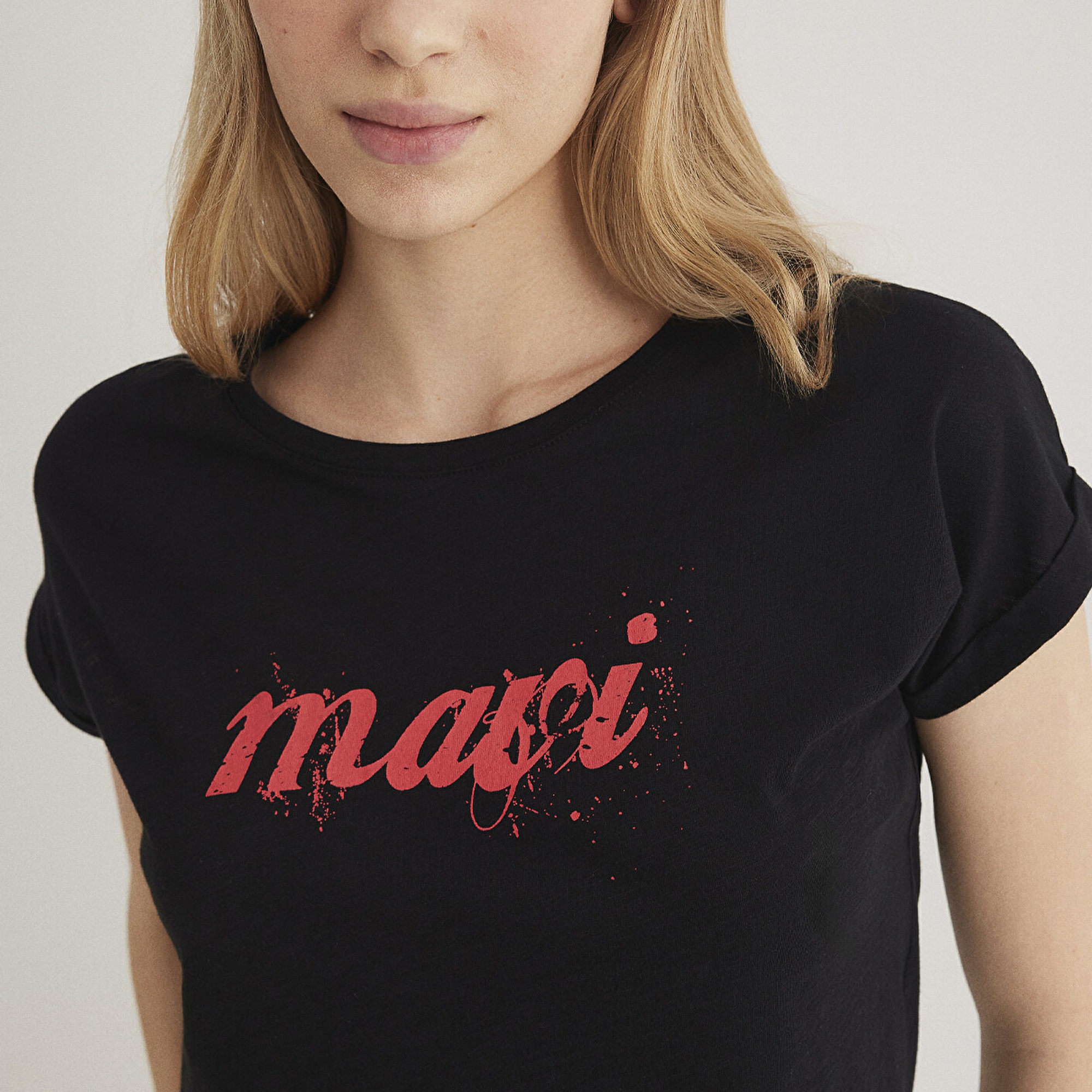 Mavi Mavi Logo Baskılı Siyah Tişört Loose Fit / Bol Rahat Kesim 166422-900