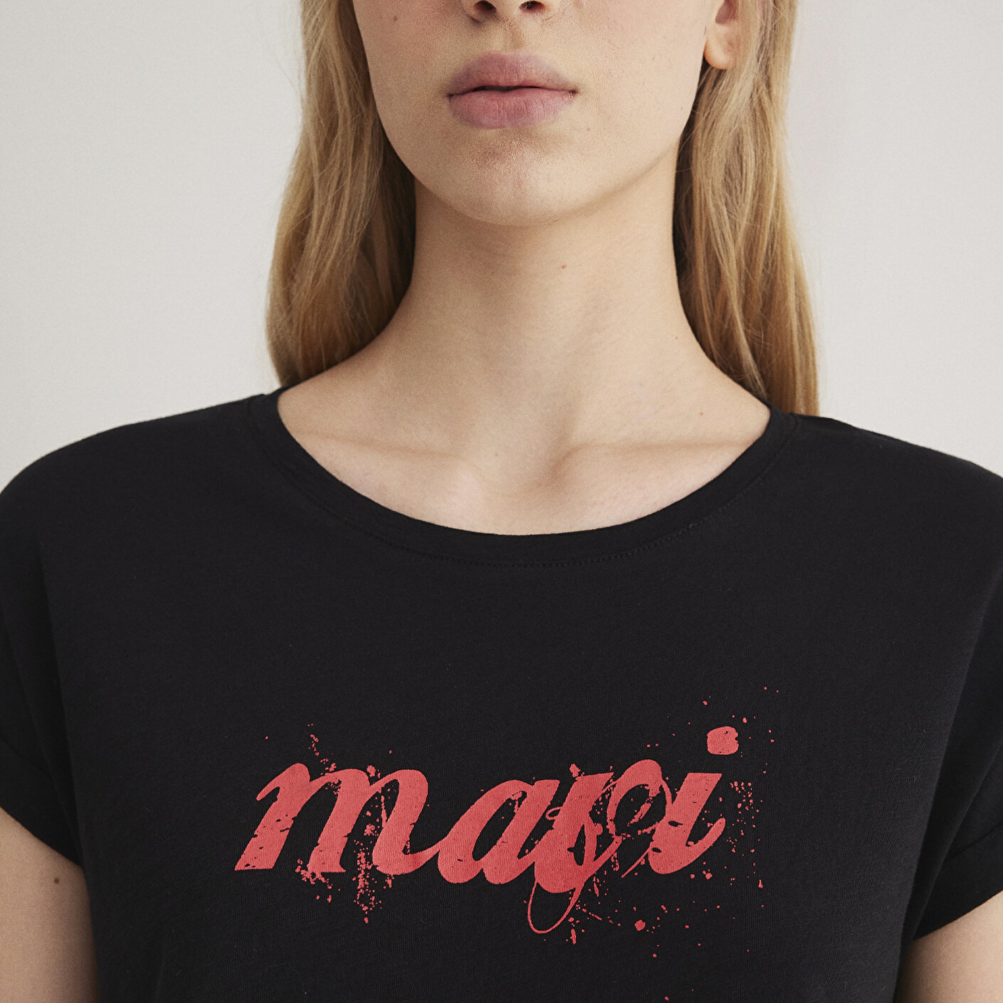 Mavi Mavi Logo Baskılı Siyah Tişört Loose Fit / Bol Rahat Kesim 166422-900