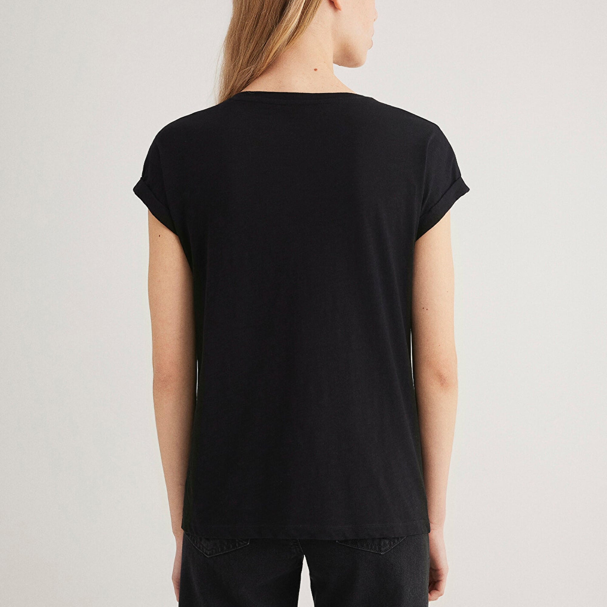 Mavi Mavi Logo Baskılı Siyah Tişört Loose Fit / Bol Rahat Kesim 166422-900