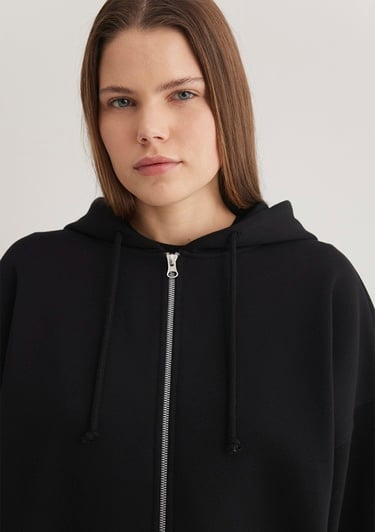  Mavi Kapüşonlu Fermuarlı Siyah Sweatshirt 1610221-900
