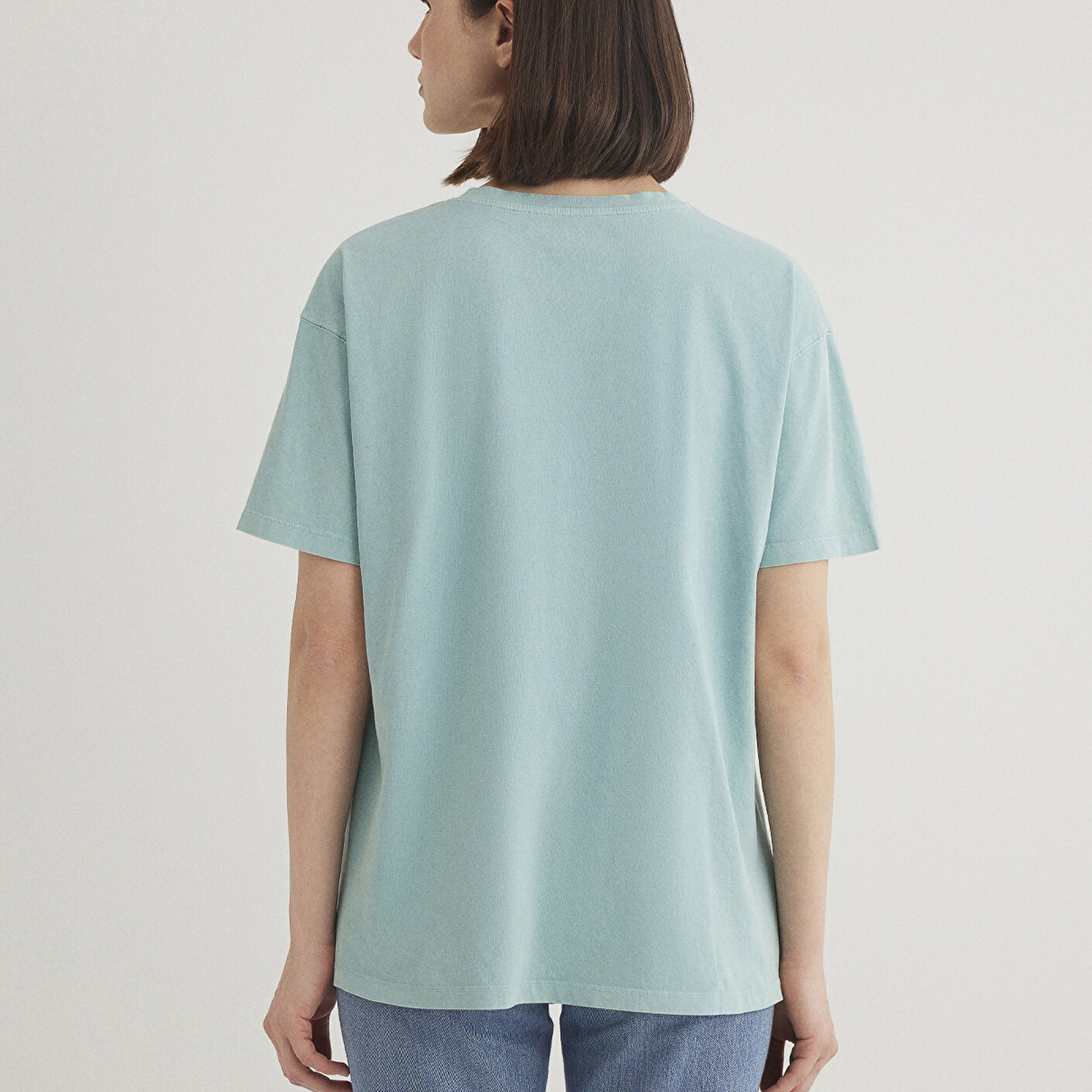 Mavi Mavi Baskılı İstanbul Tişört Loose Fit / Bol Rahat Kesim 1601176-34078