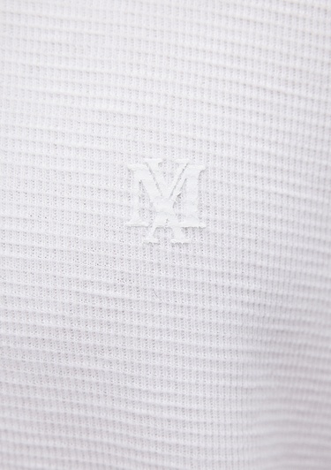  Mavi Uzun Kollu Beyaz Tişört Slim Fit / Dar Kesim 065755-620