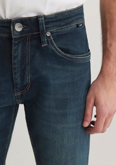  Mavi Marcus Mavi Premium Puslu Koyu Mavi Jean Pantolon 0035128946