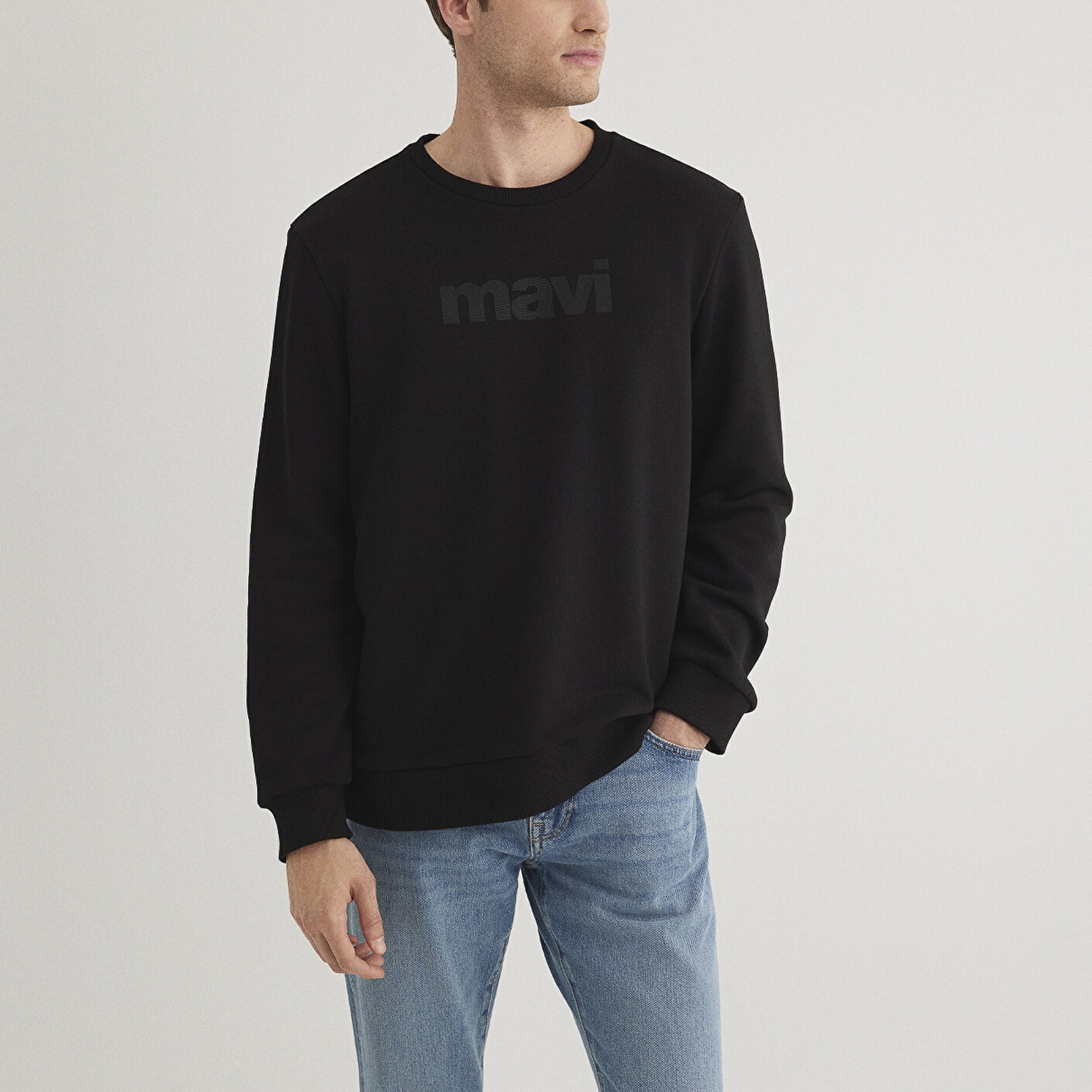 Mavi Mavi Logo Baskılı Siyah Sweatshirt 066303-900