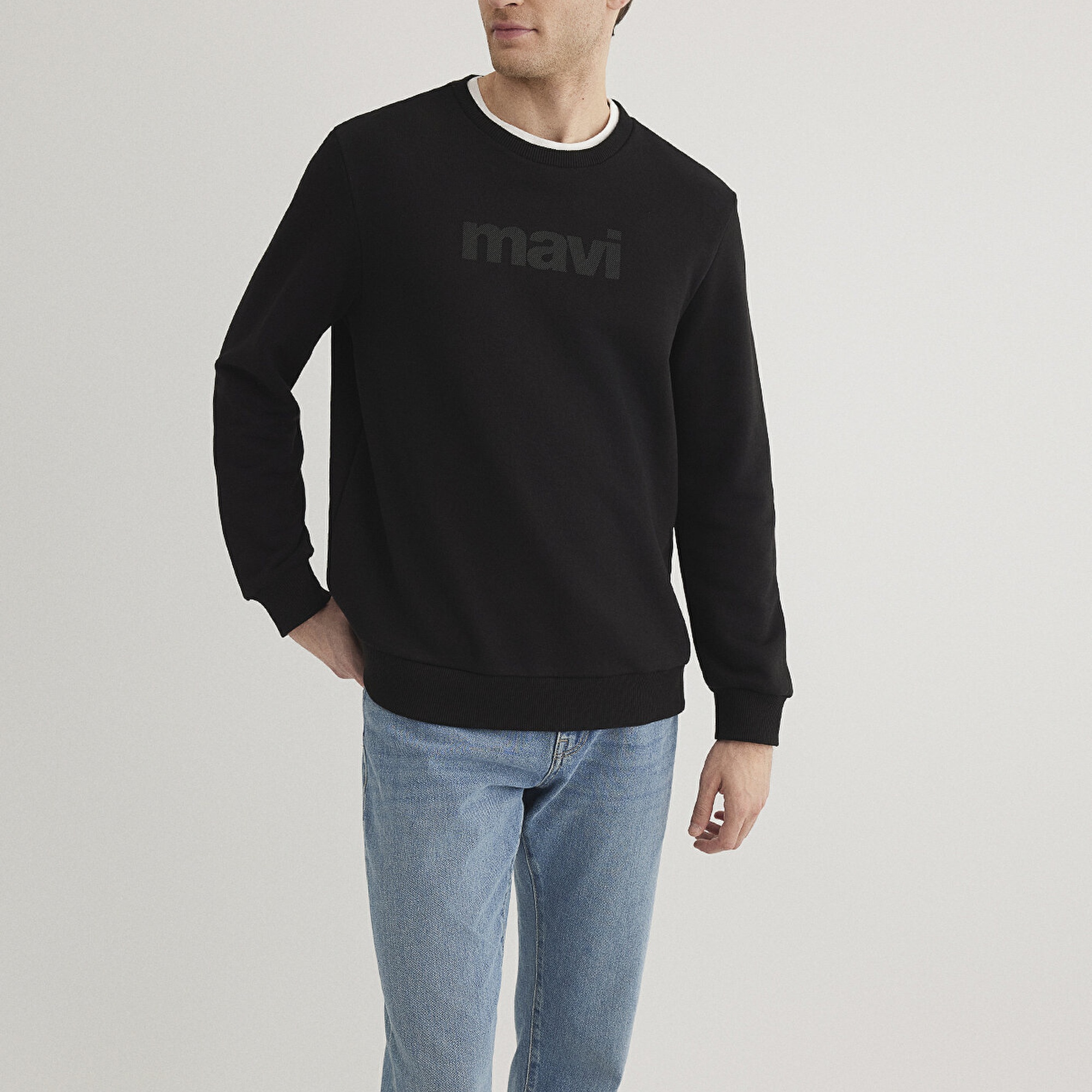 Mavi Mavi Logo Baskılı Siyah Sweatshirt 066303-900