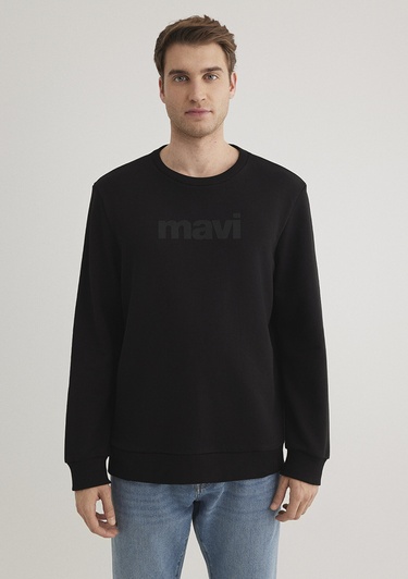 Mavi Mavi Logo Baskılı Siyah Sweatshirt 066303-900