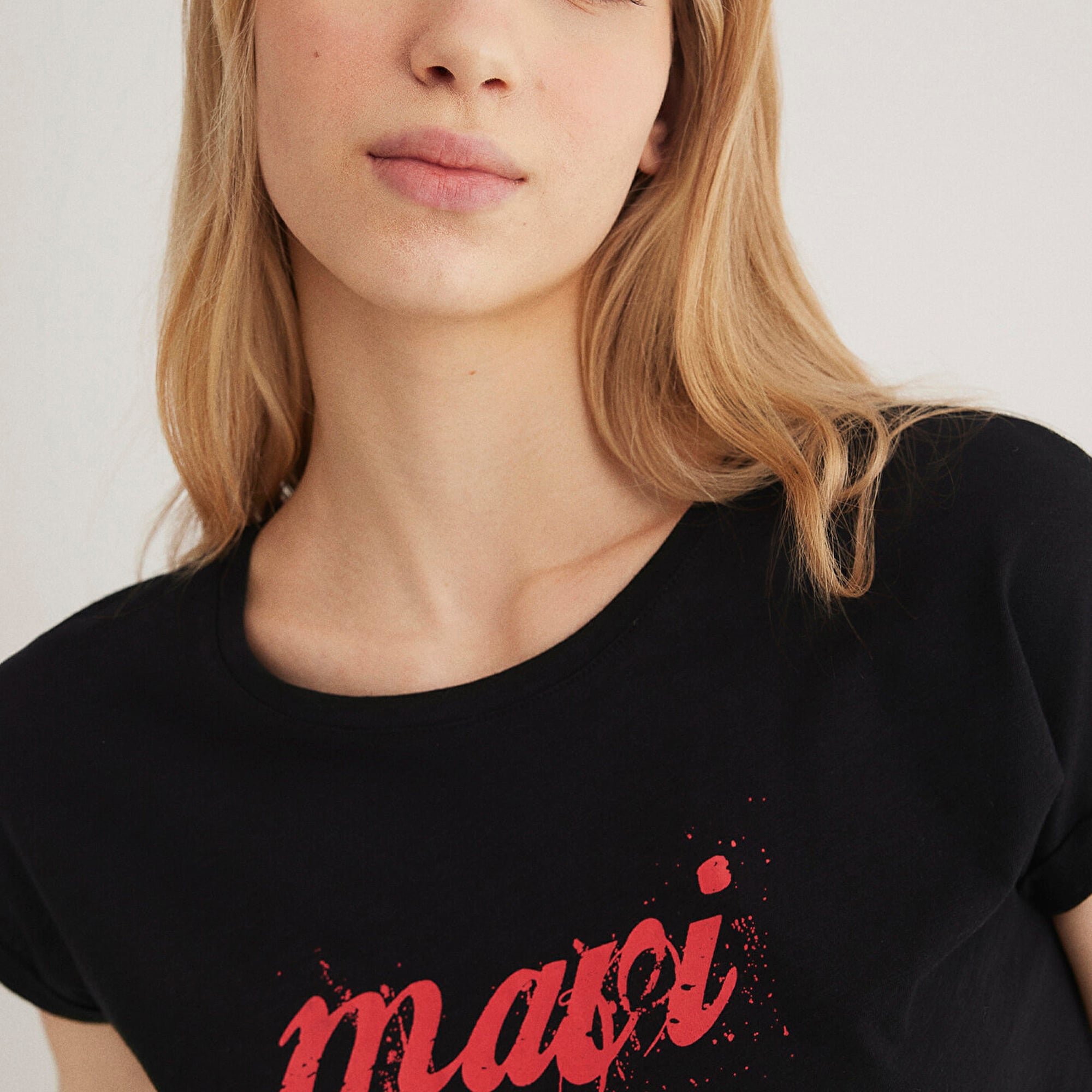 Mavi Mavi Logo Baskılı Siyah Tişört Loose Fit / Bol Rahat Kesim 166422-900