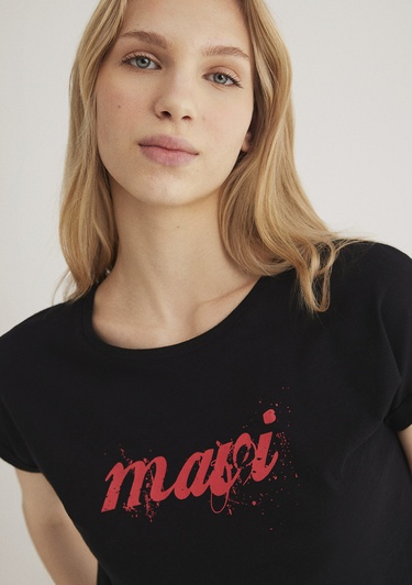  Mavi Mavi Logo Baskılı Siyah Tişört Loose Fit / Bol Rahat Kesim 166422-900