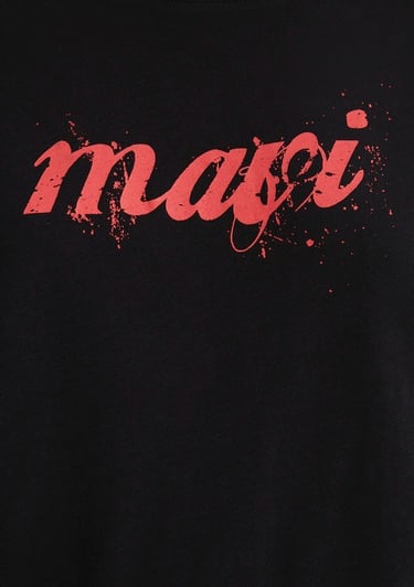  Mavi Mavi Logo Baskılı Siyah Tişört Loose Fit / Bol Rahat Kesim 166422-900