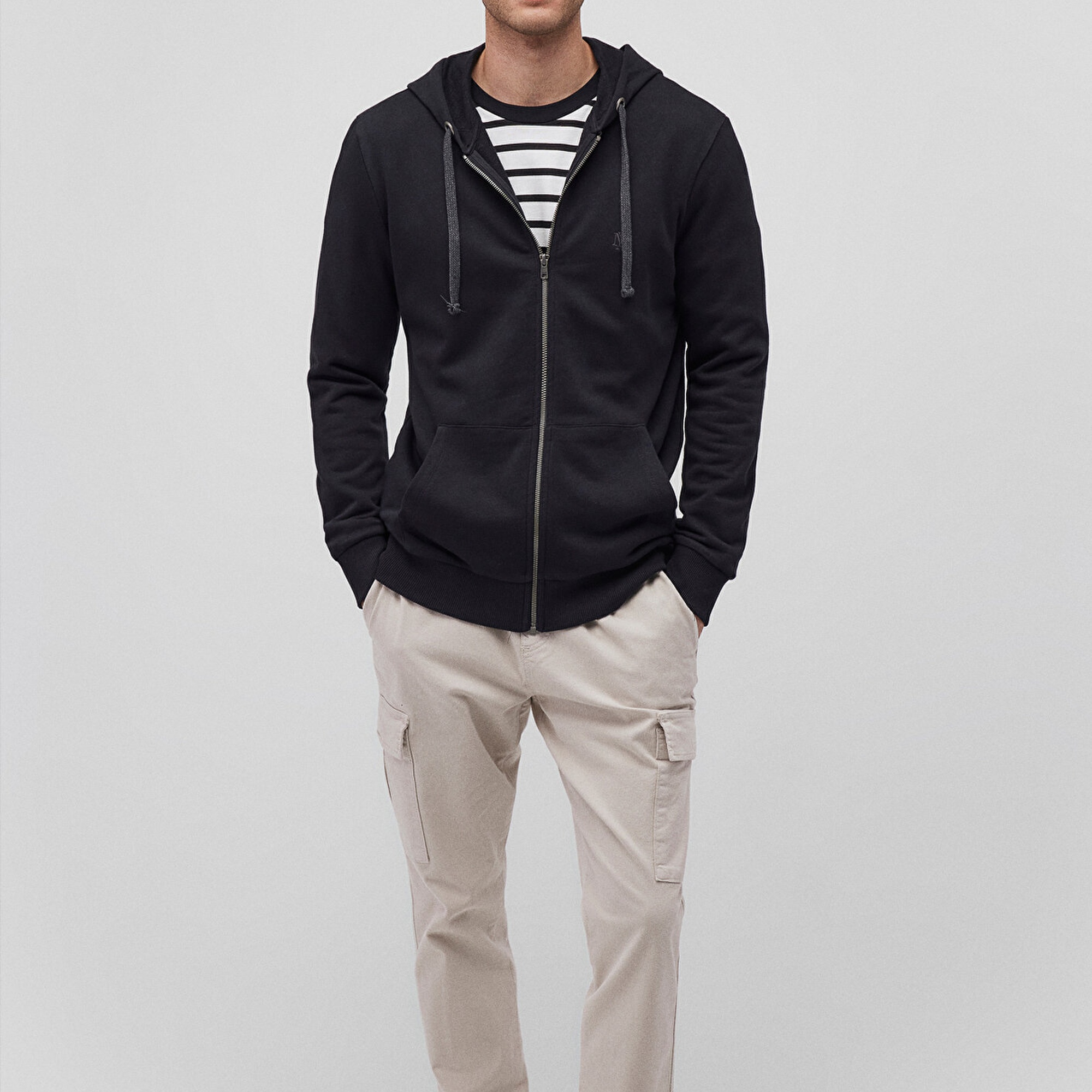 Mavi Mavi Logolu Fermuarlı Siyah Sweatshirt 065582-900