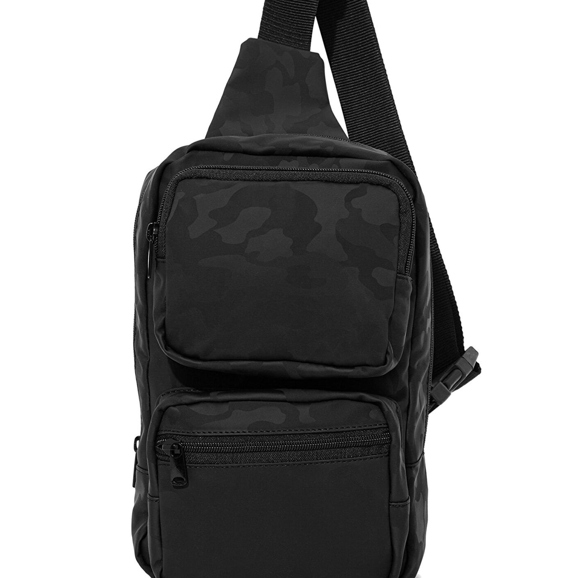 Mavi Kamuflaj Baskılı Siyah Çapraz Çanta 091811-900