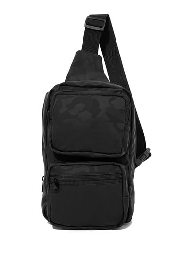  Mavi Kamuflaj Baskılı Siyah Çapraz Çanta 091811-900