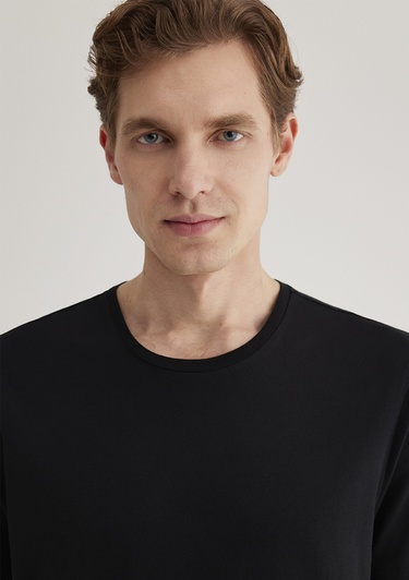  Mavi Siyah Basic Tişört Slim Fit / Dar Kesim 065574-900