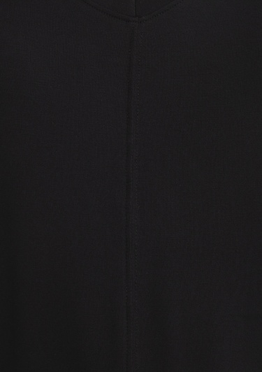  Mavi V Yaka Siyah Basic Viskoz Tişört Loose Fit / Bol Rahat Kesim 166775-900