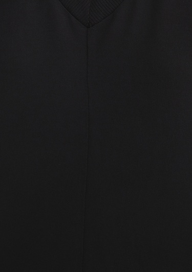  Mavi V Yaka Siyah Basic Viskoz Tişört Loose Fit / Bol Rahat Kesim 166449-900