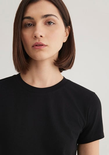  Mavi Stretch Siyah Basic Tişört Fitted / Vücuda Oturan Kesim 162767-900