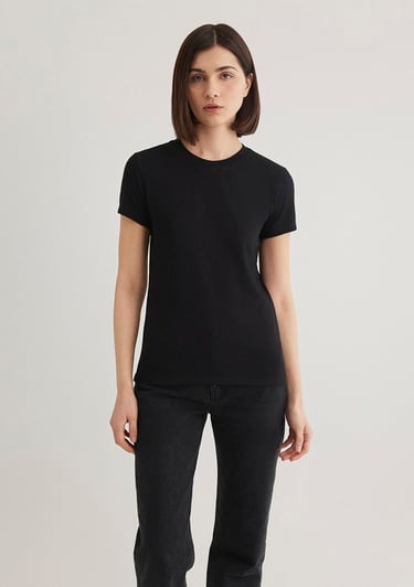  Mavi Stretch Siyah Basic Tişört Fitted / Vücuda Oturan Kesim 162767-900