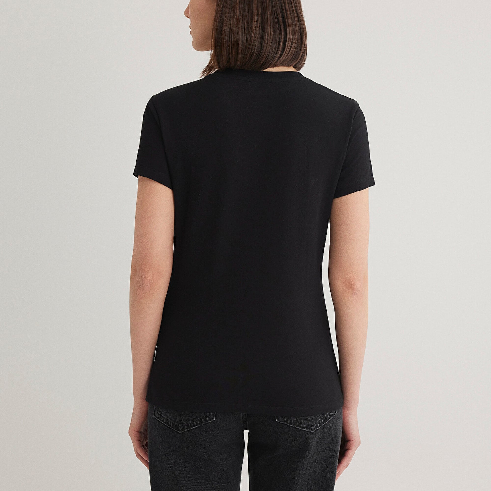 Mavi Stretch Siyah Basic Tişört Fitted / Vücuda Oturan Kesim 162767-900