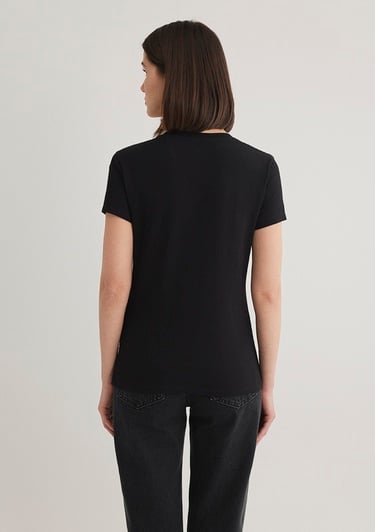  Mavi Stretch Siyah Basic Tişört Fitted / Vücuda Oturan Kesim 162767-900