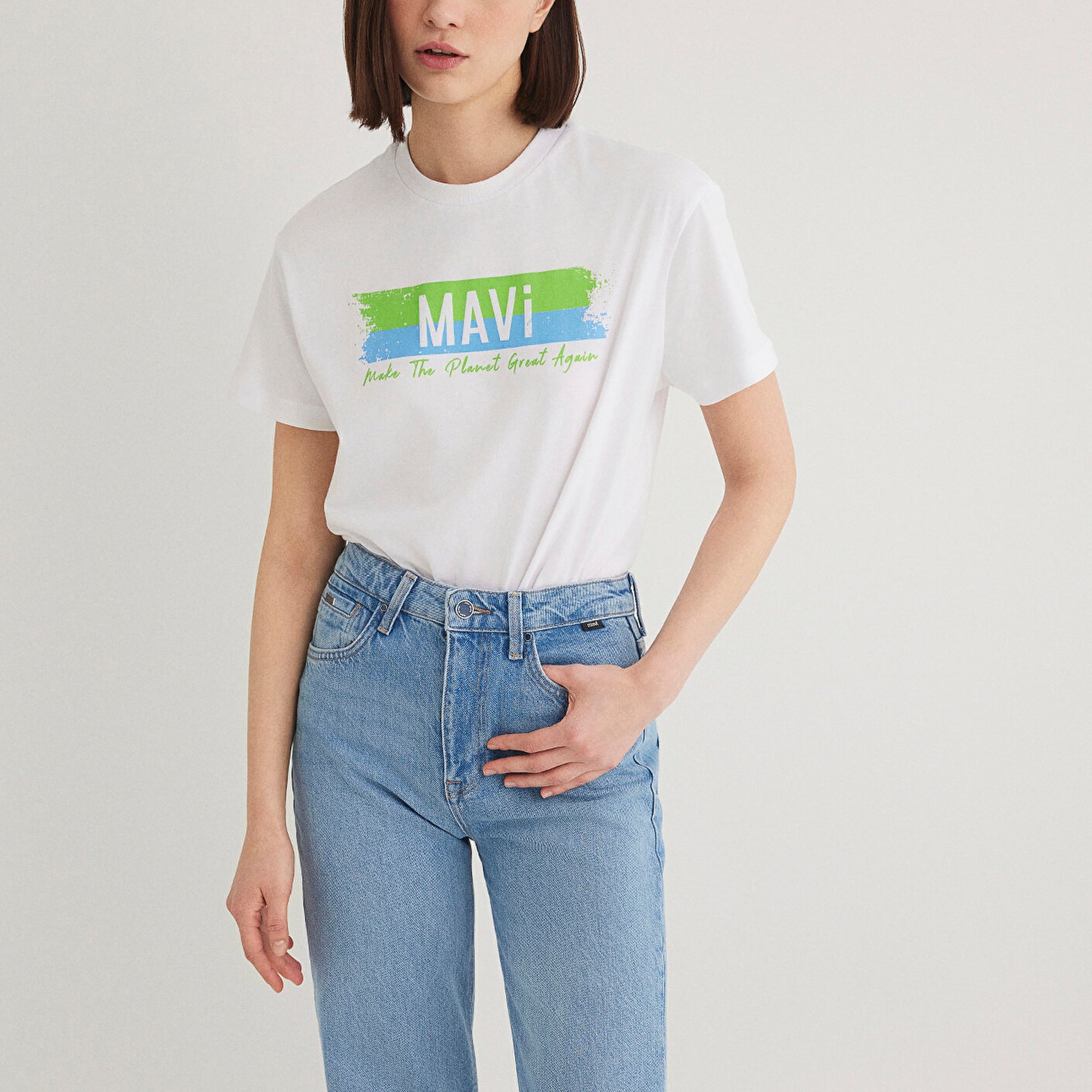 Mavi Make The Planet Great Again Baskılı Tişört Regular Fit / Normal Kesim 168752-620