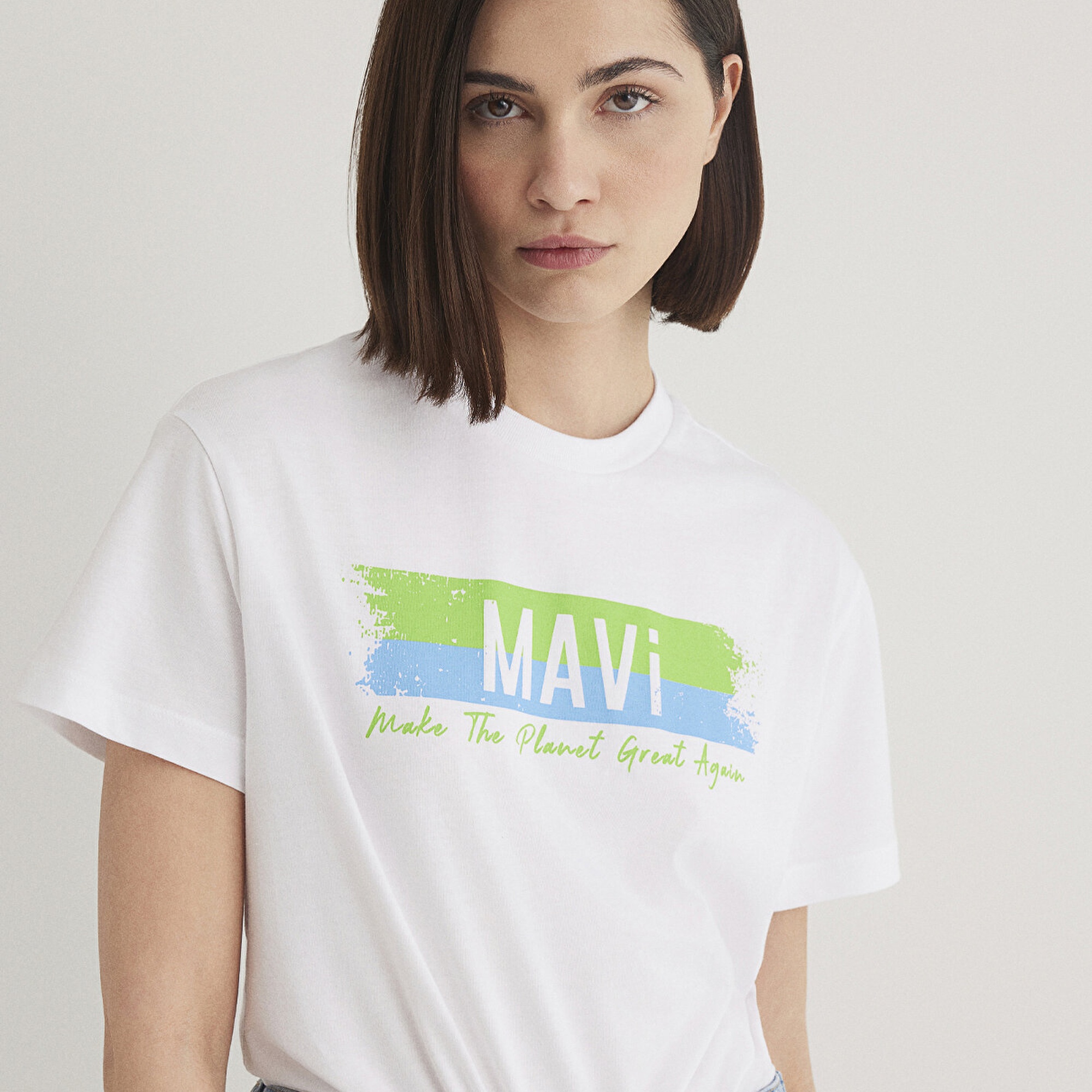Mavi Make The Planet Great Again Baskılı Tişört Regular Fit / Normal Kesim 168752-620