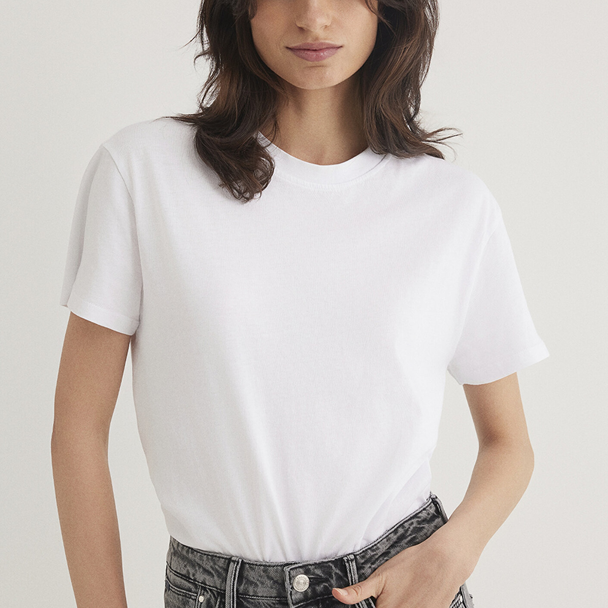 Mavi Beyaz Basic Tişört Regular Fit / Normal Kesim 1600955-620