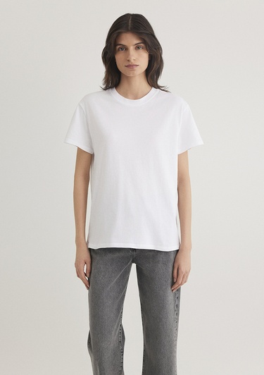  Mavi Beyaz Basic Tişört Regular Fit / Normal Kesim 1600955-620