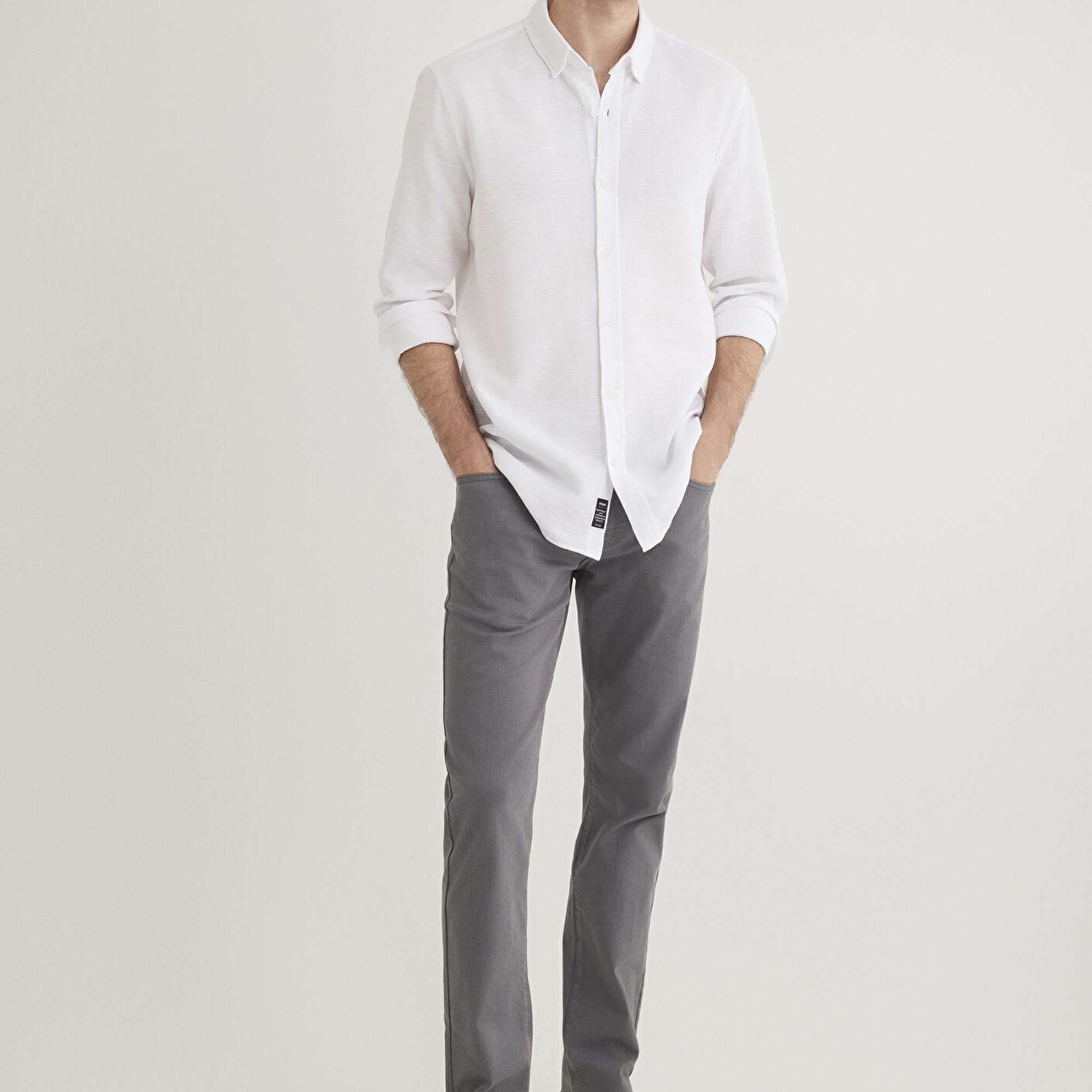 Mavi Beyaz Gömlek Fitted / Vücuda Oturan Kesim 020579-25705