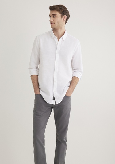  Mavi Beyaz Gömlek Fitted / Vücuda Oturan Kesim 020579-25705