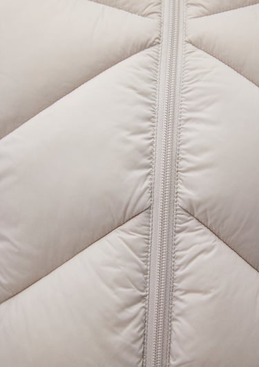  Mavi Dik Yaka Bej Şişme Mont 110698-27105