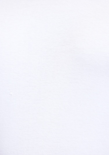  Mavi Ribana Detaylı V Yaka Beyaz Tişört Fitted / Vücuda Oturan Kesim 061313-622